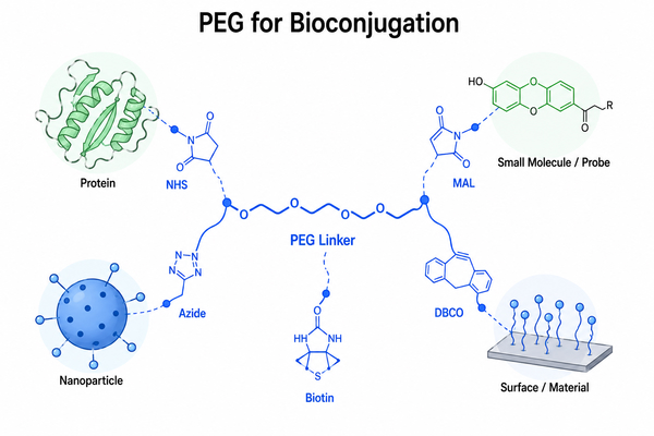 PEG bioconjugation application map