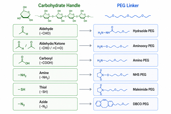 PEG polysaccharide functional groups