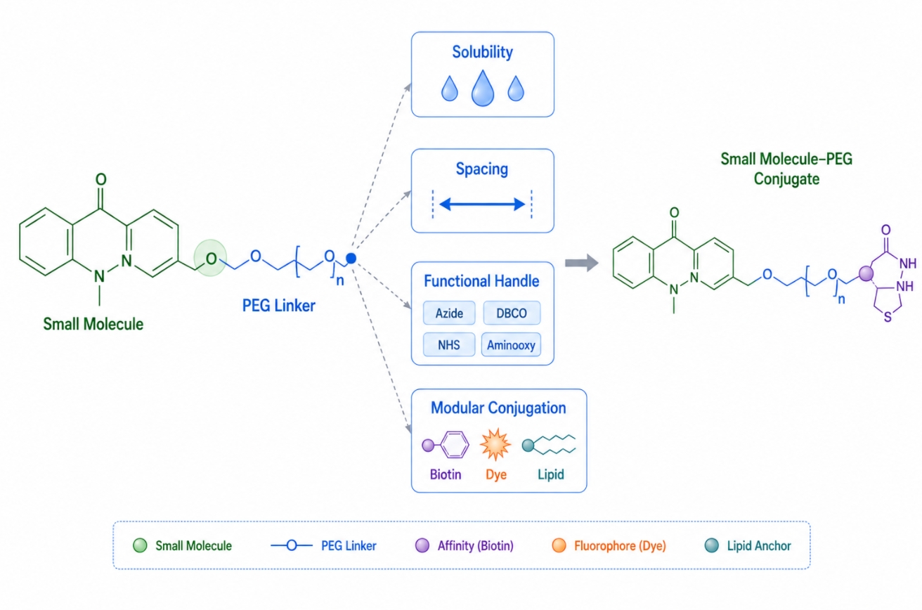 PEG role in small molecule conjugation