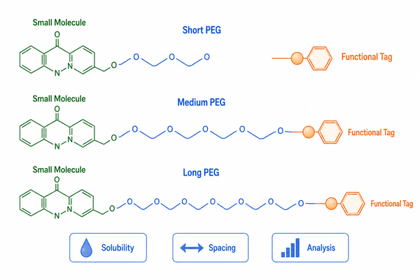 Small molecule PEG linker length
