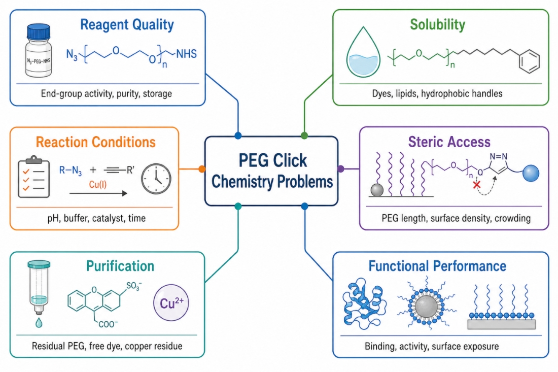 PEG click chemistry problem map