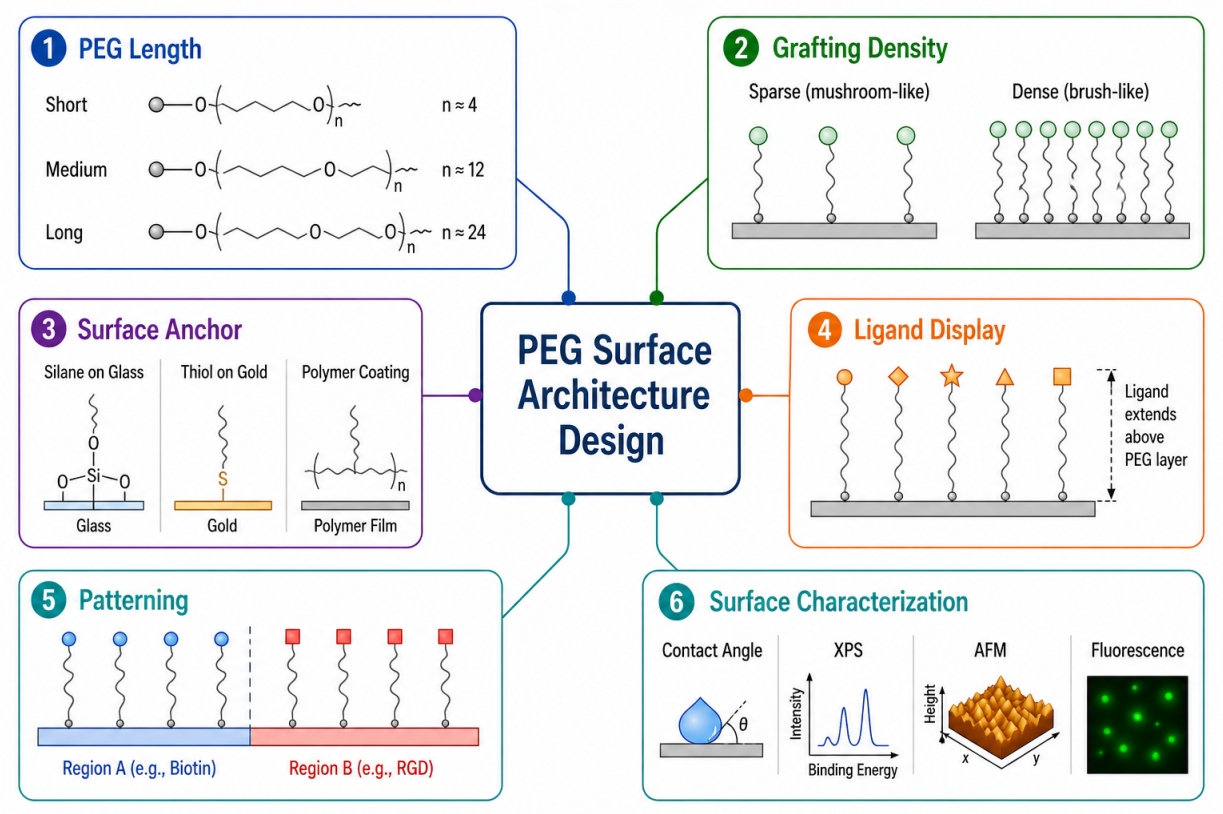 PEG surface architecture design