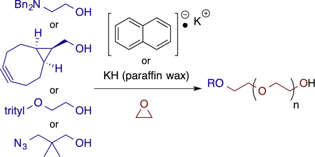 Synthesis of heterobifunctional polyethylene glycols