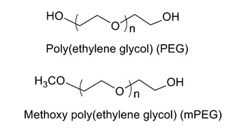 Structure of PEG and mPEG